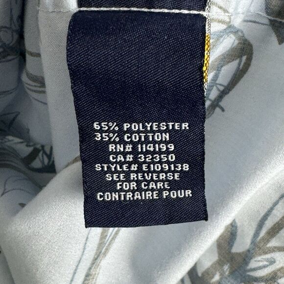 Quiksilver Hawaiian Floral Casual Button-Up Short Sleeve Shirt Blue Size Large - Picture 4 of 5